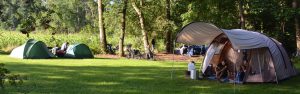 tenten op een campingveld
